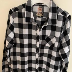 COPY - Black and White Button Up Flannel